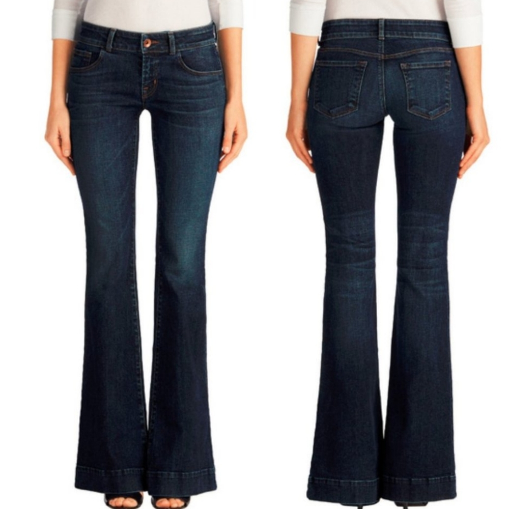 J Brand Love Story Dark Wash Dark Vintage Flare Leg Jeans 28